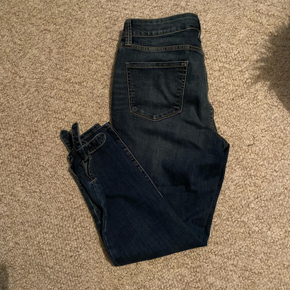 🆑ST JOHNS BAY SKINNY LEG JEANS WITH TIES Size 12 EUC